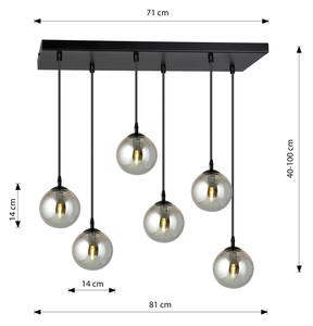 Luster na lanku COSMO 6xE14/10W/230V čierna/šedá
