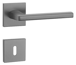 Dverové kovanie MP Pyrola - HR 7S (BS - Čierna matná), kľučka-kľučka, WC kľúč, MP BS (čierna mat)