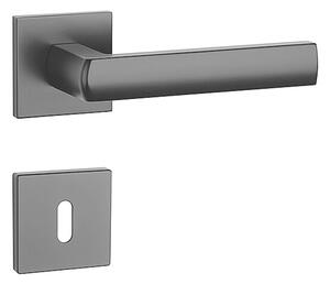 Dverové kovanie MP Hosta- HR 7S (BS - Čierna matná), kľučka-kľučka, WC kľúč, MP BS (čierna mat)