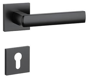Dverové kovanie MP Hosta- HR 7S (BS - Čierna matná), kľučka-kľučka, Bez spodnej rozety, MP BS (čierna mat)