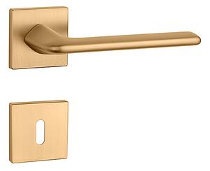 Dverové kovanie MP Lila - HR 7S (OLS - Mosadz brúsená), kľučka-kľučka, WC kľúč, MP OLS (mosadz brúsená a lakovaná)