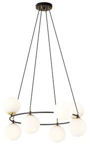 Luster na lanku AZURA 8xE14/10W/230V čierna/biela