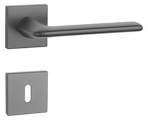 Dverové kovanie MP Lila - HR 7S (BS - Čierna matná), kľučka-kľučka, WC kľúč, MP BS (čierna mat)