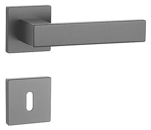 Dverové kovanie MP Pina - HR 7S (BS - Čierna matná), kľučka-kľučka, WC kľúč, MP BS (čierna mat)