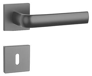 Dverové kovanie MP Mela - HR 7S (BS - Čierna matná), kľučka-kľučka, Bez spodnej rozety, MP BS (čierna mat)