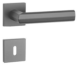 Dverové kovanie MP Fresia - HR 7S (BS - Čierna matná), kľučka-kľučka, WC kľúč, MP BS (čierna mat)