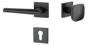 Dverné kovanie MP Jasmina - HR 7S (BS - Čierna matná), kľučka-kľučka, Bez spodnej rozety, MP BS (čierna mat)