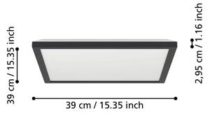 Eglo 901456-LED St. kúpeľ. svietidlo ROVITO-R 17,6W/230V 39x39cm IP44 čierna + DO