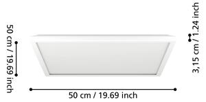 Eglo 901452 - LED Kúpeľňové stropné svietidlo ROVITO 17W/230V 50x50 cm IP44 biela