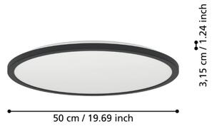 Eglo 901455-LED St. kúpeľ. svietidlo ROVITO-R 16,8W/230V pr.50cm IP44 čierna + DO