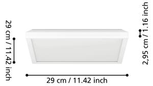 Eglo 901474 -LED RGBW St. kúpeľ. svietidlo ROVITO-Z 13,4W/230V 29x29cm IP44 biela