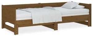 Rozkladacia denná posteľ medová borovicový masív 2x(80x200) cm