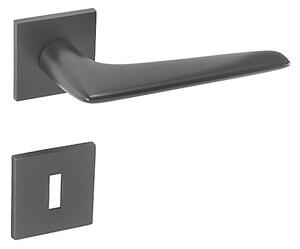 Dverové kovanie MP TI - OPTIMAL - HR 4164Q 5S (BS - Čierna matná ), kľučka-kľučka, Bez spodnej rozety, MP BS (čierna mat)