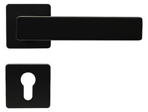 Dverové kovanie RICHTER Bormio (matná černá), kľučka-kľučka, Otvor na cylindrickú vložku PZ, RICHTER Čierna matná