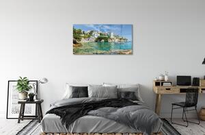 Sklenený obraz Grécko Sea mestského života 100x50 cm