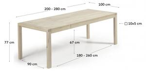 BRIVA WHITE OAK rozkladací jedálenský stôl 200 cm
