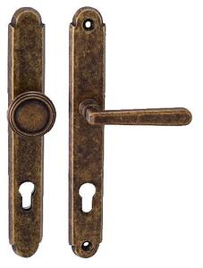 Ochranné kovanie MP Alt Wien K (OBA), kľučka obojstranná/guľa, Otvor na cylindrickú vložku PZ, MP OBA (antik bronz), 72 mm