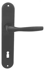 Dverné kovanie MP Luxor (BS - Čierna matná), kľučka-kľučka, WC kľúč, MP Čierna, 72 mm