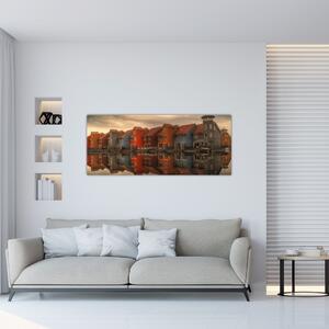 Obraz farebných domčekov (120x50 cm)