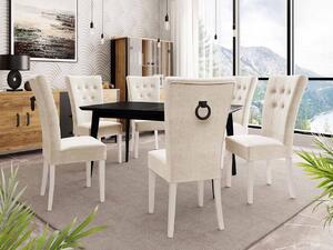 Rozkladací stôl 140x80 so 6 stoličkami ST67, Farby: natura, Farby: biela, Farby: chrom, Potah: Magic Velvet 2258 Mirjan24 5903211163814