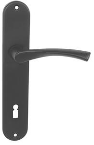 Dverové kovanie MP Tornado - S (čierná), kľučka-kľučka, WC kľúč, MP Čierna, 90 mm