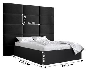 Manželská posteľ s čalúneným čelom 160 cm Brittany 1 (čierna matná + sivá) (s roštom). Vlastná spoľahlivá doprava až k Vám domov. 1045883