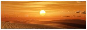 Obraz na plátne - Púštny západ slnka - panoráma 5917A (105x35 cm)