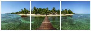 Obraz na plátne - Tropický ostrov a mólo - panoráma 5912B (150x50 cm)