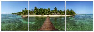 Obraz na plátne - Tropický ostrov a mólo - panoráma 5912C (150x50 cm)