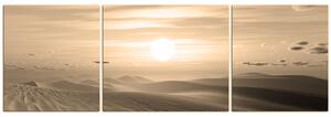 Obraz na plátne - Púštny západ slnka - panoráma. 5917FC (150x50 cm)