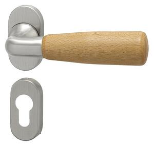 Dverové kovanie HOLAR WS 01 OR (prírodné), kľučka-kľučka, WC kľúč, HOLAR matný satin