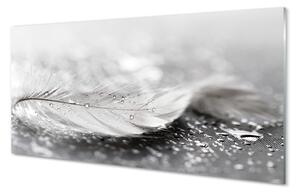 Obraz na skle Kvapky perie makro 140x70 cm 4 Prívesky