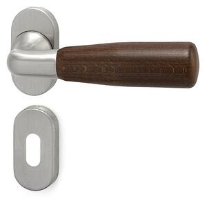 Dverové kovanie HOLAR WS 01 OR (mahagon), kľučka-kľučka, WC kľúč, HOLAR matný satin