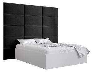 Manželská posteľ s čalúneným čelom 160 cm Brittany 1 (biela matná + čierna) (s roštom). Vlastná spoľahlivá doprava až k Vám domov. 1045885