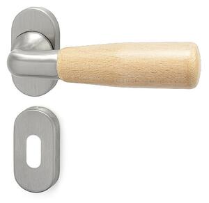 Dverové kovanie HOLAR WS 01 OR (bielá), kľučka-kľučka, WC kľúč, HOLAR matný satin