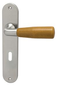 Dverové kovanie HOLAR WSS 01, štítové (akát), kľučka-kľučka, WC kľúč, HOLAR matný satin, 72 mm