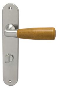 Dverové kovanie HOLAR WSS 01, štítové (akát), kľučka-kľučka, Otvor pre obyčajný kľúč BB, HOLAR matný satin, 72 mm