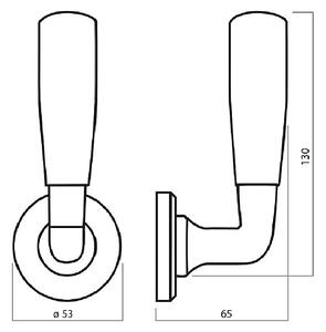 Dverové kovanie HOLAR WSS 01, štítové (bielá), kľučka-kľučka, WC kľúč, HOLAR matný satin, 72 mm