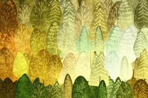 Samolepiaca tapeta zelené asymetrické stromy