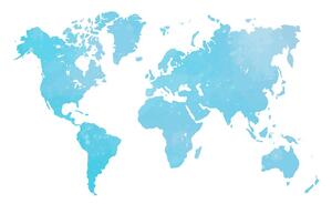 Tapeta mapa sveta v modrom odtieni