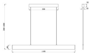 Maytoni P010PL-L30B4K- LED Luster na lanku STEP LED/30W/230V 4000K 118,5 cm čierna