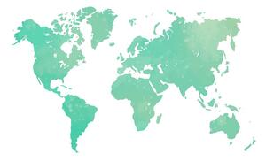 Tapeta mapa sveta v zelenom odtieni