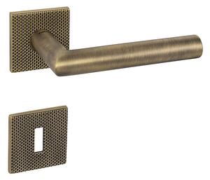 Dverové kovanie MP FAVORIT - HR 4002 5SQ T2 (OGS), kľučka-kľučka, Hranatý otvor pre obyčajný kľúč BBQ, MP OGS (bronz česaný mat)
