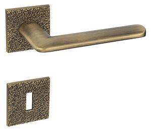 Dverové kovanie MP ELIPTICA - HR 4165 5SQ T3 (OGS - Bronz česaný matný), kľučka-kľučka, Hranatý otvor pre obyčajný kľúč BBQ, MP OGS (bronz česaný mat)