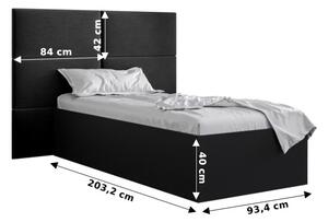Jednolôžková posteľ s čalúneným čelom 90 cm Brittany 2 (čierna matná + biela) (s roštom). Vlastná spoľahlivá doprava až k Vám domov. 1045922