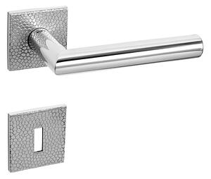Dverové kovanie MP FAVORIT - HR 4002 5SQ T1 (OC - CHROM LESKLÝ), kľučka-kľučka, Hranatý otvor pre obyčajný kľúč BBQ, MP OC (chróm lesklý)