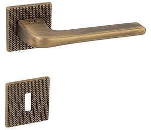 Dverové kovanie MP DARA - HR 4007 5SQ T2 (OGS - Bronz česaný matný), kľučka-kľučka, WC kľúč, MP OGS (bronz česaný mat)