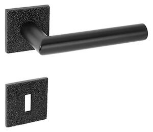 Dverové kovanie MP FAVORIT - HR 4002 5SQ T3 (BS - ČIERNA MATNÁ), kľučka-kľučka, Bez spodnej rozety, MP BS (čierna mat)
