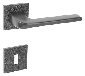 Dverové kovanie MP DARA - HR 4007 5SQ T3 (BS - Čierna matná), kľučka-kľučka, WC kľúč, MP BS (čierna mat)