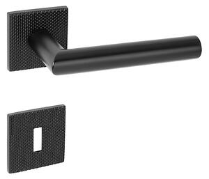 Dverové kovanie MP FAVORIT - HR 4002 5SQ T2 (BS - ČIERNA MATNÁ), kľučka-kľučka, WC kľúč, MP BS (čierna mat)